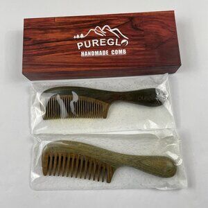 Pure Glow 5" Handmade Wooden Hair Comb Anti Static High Quality